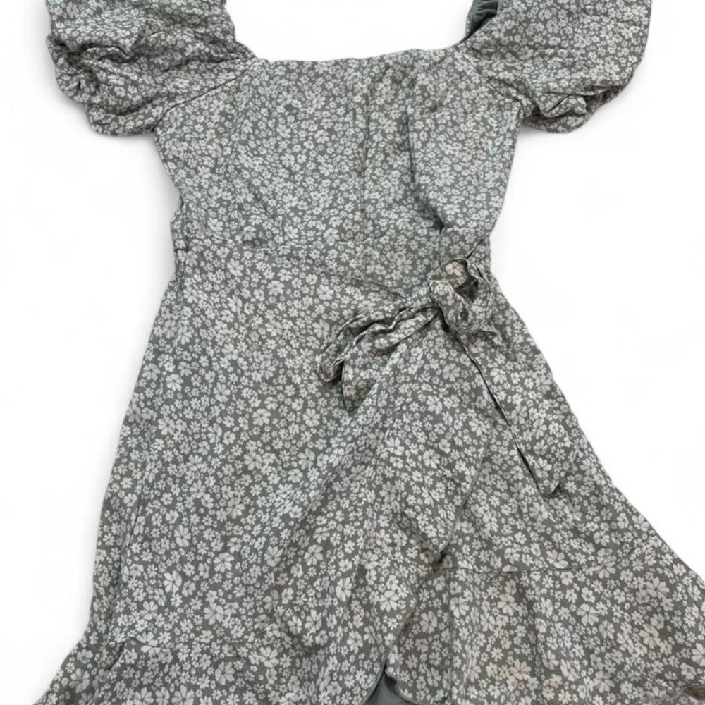 Trixxi Women's Green and White Dress